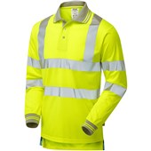 Pulsar P458-R Yellow GRS Recycled Hi Vis Long Sleeve Polo Shirt