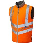 Pulsar PR498-R GRS Recycled Rail Orange Sleeved Hi Vis Bodywarmer